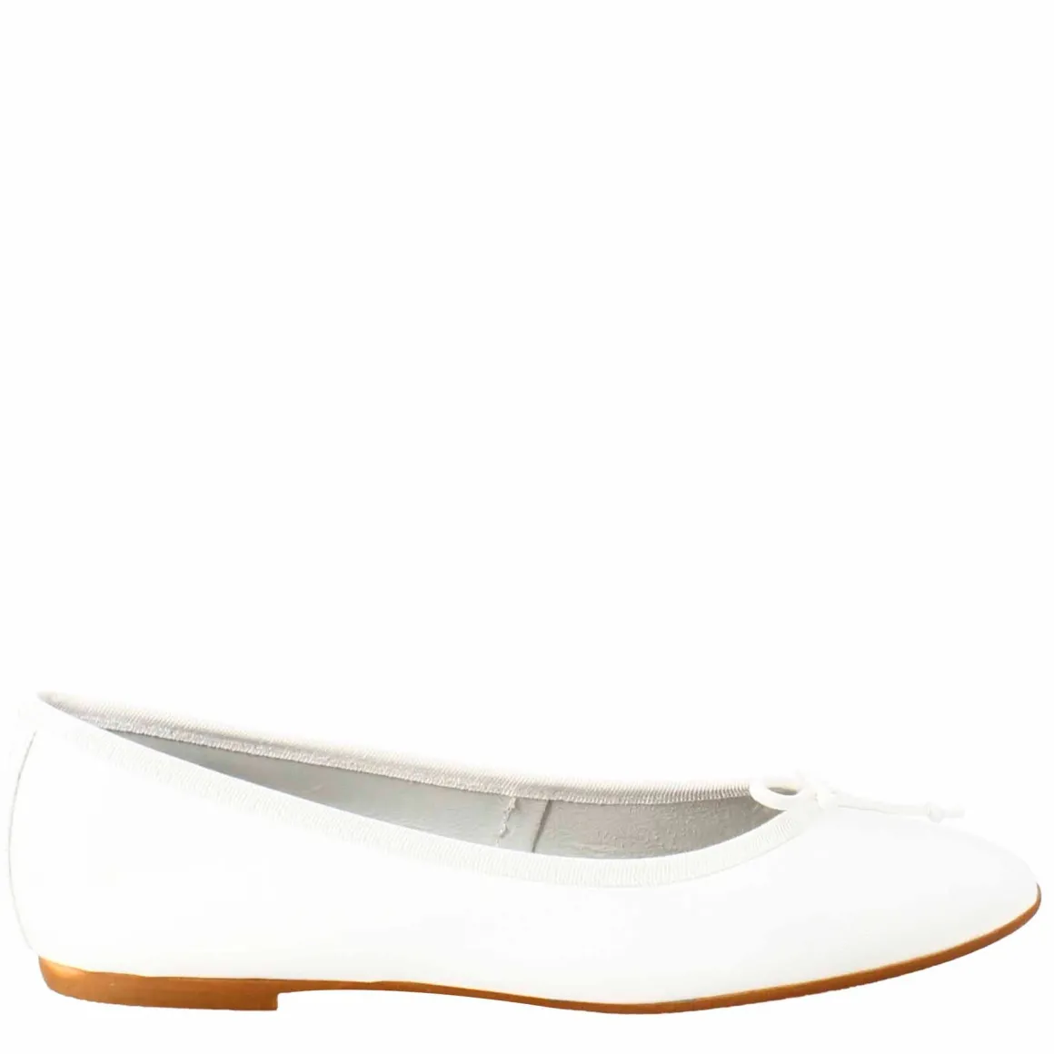 Ballerine Leggere Da Donna Color Bianco In Pelle Liscia