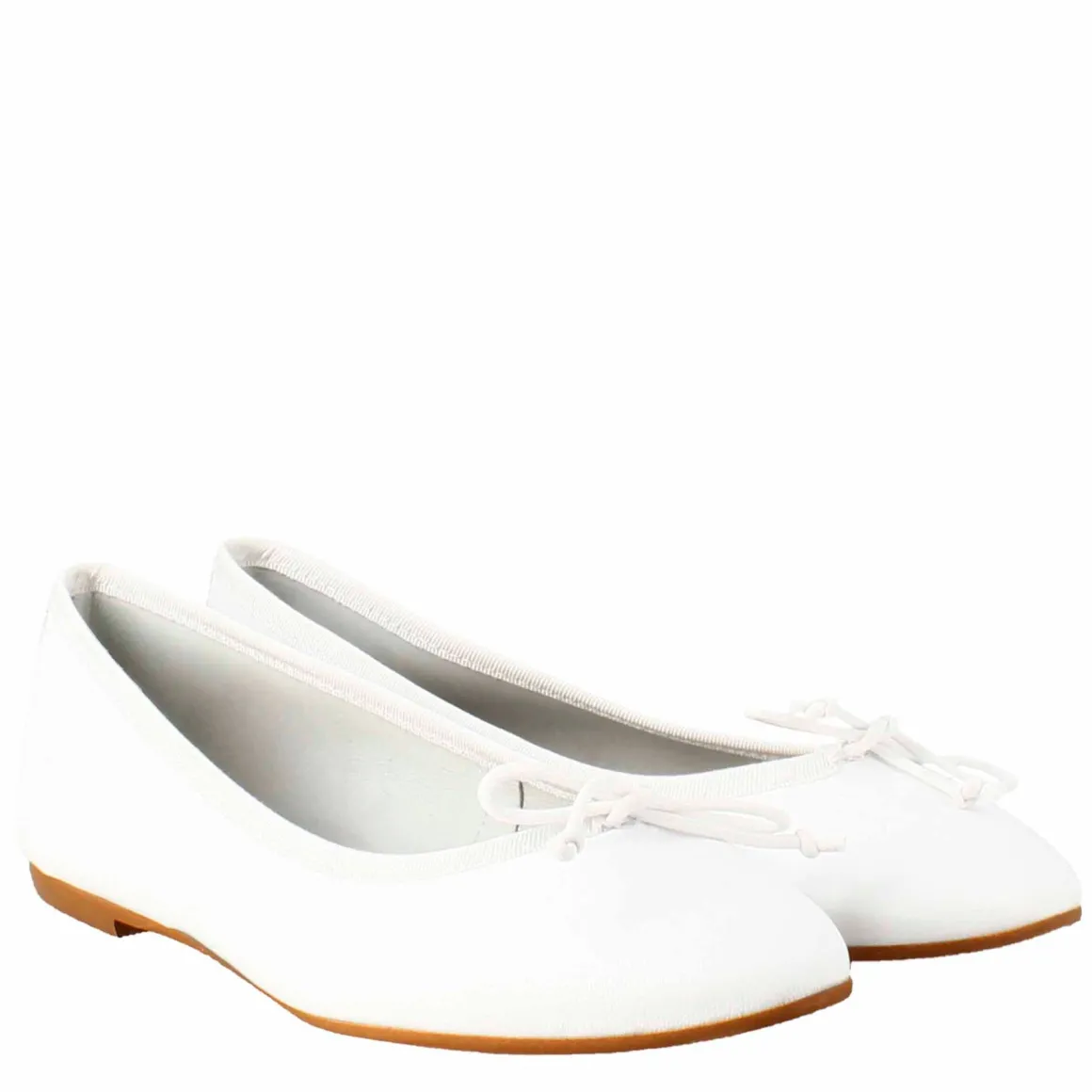 Ballerine Leggere Da Donna Color Bianco In Pelle Liscia