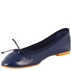 Ballerine Leggere Da Donna Color Blu In Pelle Liscia