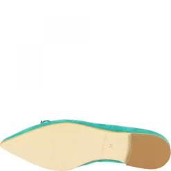 Ballerine Slip-on A Punta Da Donna Fatte A Mano In Pelle Di Camoscio Turchese