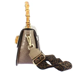 Borsa A Mano Artigianale Da Donna In Pelle Beige Con Tracolla Rimovibile