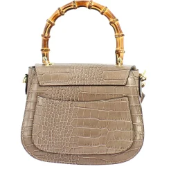 Borsa A Mano Artigianale Da Donna In Pelle Beige Con Tracolla Rimovibile