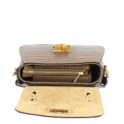 Borsa A Mano Artigianale Da Donna In Pelle Beige Con Tracolla Rimovibile