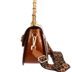 Borsa A Mano Artigianale Da Donna In Pelle Marrone Con Tracolla Rimovibile