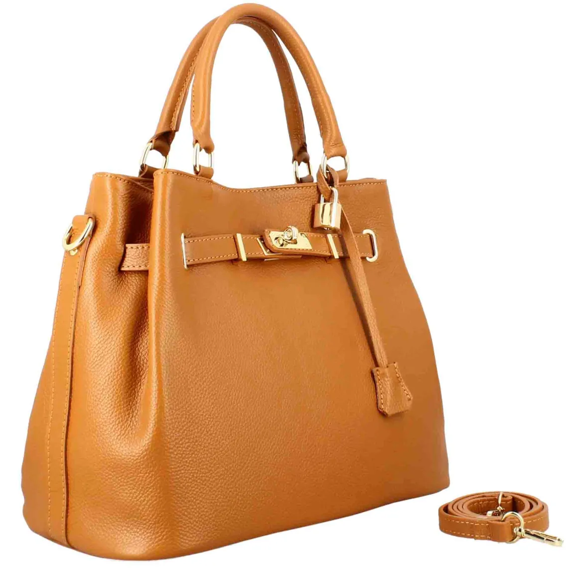 Borsa A Mano Frida In Pelle Con Tracolla Rimovibile Colore Marrone