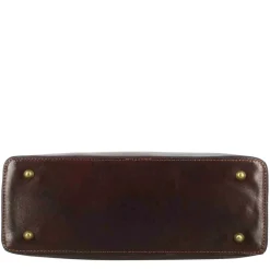 Borsa A Mano Tulia Bauletto Da Donna In Pelle Colore Marrone Scuro