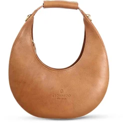 Borsa A Spalla Olimpia Da Donna In Pelle Colore Marrone