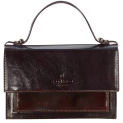 Borsa Contessina Da Donna Classica In Pelle Liscia Colore Marrone Scuro