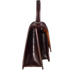Borsa Contessina Da Donna Classica In Pelle Liscia Colore Marrone Scuro