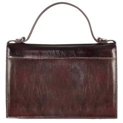 Borsa Contessina Da Donna Classica In Pelle Liscia Colore Marrone Scuro