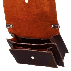 Borsa Contessina Da Donna Classica In Pelle Liscia Colore Marrone Scuro