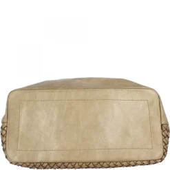 Borsa Da Donna Petrarca Fatta A Mano In Pelle Intrecciata Taupe Con Tracolla