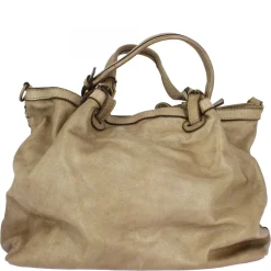 Borsa Da Donna Petrarca Fatta A Mano In Pelle Intrecciata Taupe Con Tracolla