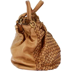 Borsa Da Donna Petrarca Fatta A Mano In Pelle Intrecciata Cuoio Con Tracolla