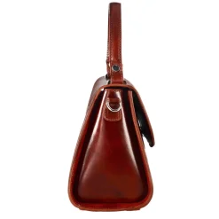 Borsa Lucrezia Bauletto Da Donna Classica In Pelle Liscia Colore Marrone
