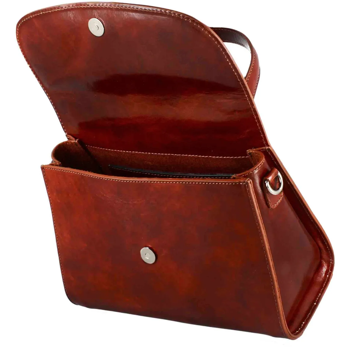 Borsa Lucrezia Bauletto Da Donna Classica In Pelle Liscia Colore Marrone