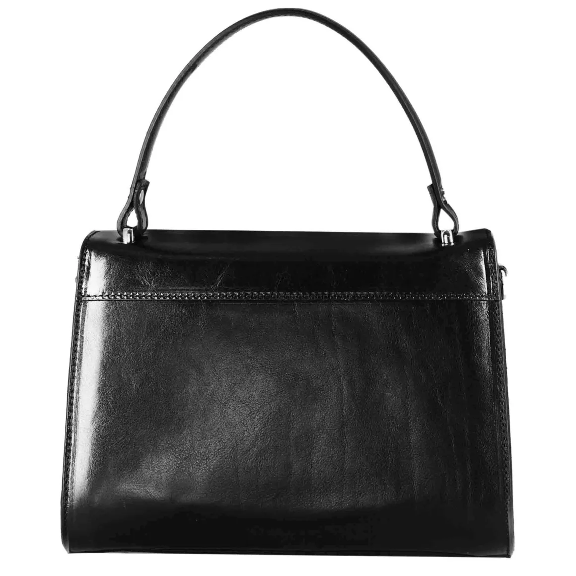 Borsa Lucrezia Bauletto Da Donna Classica In Pelle Liscia Colore Nero