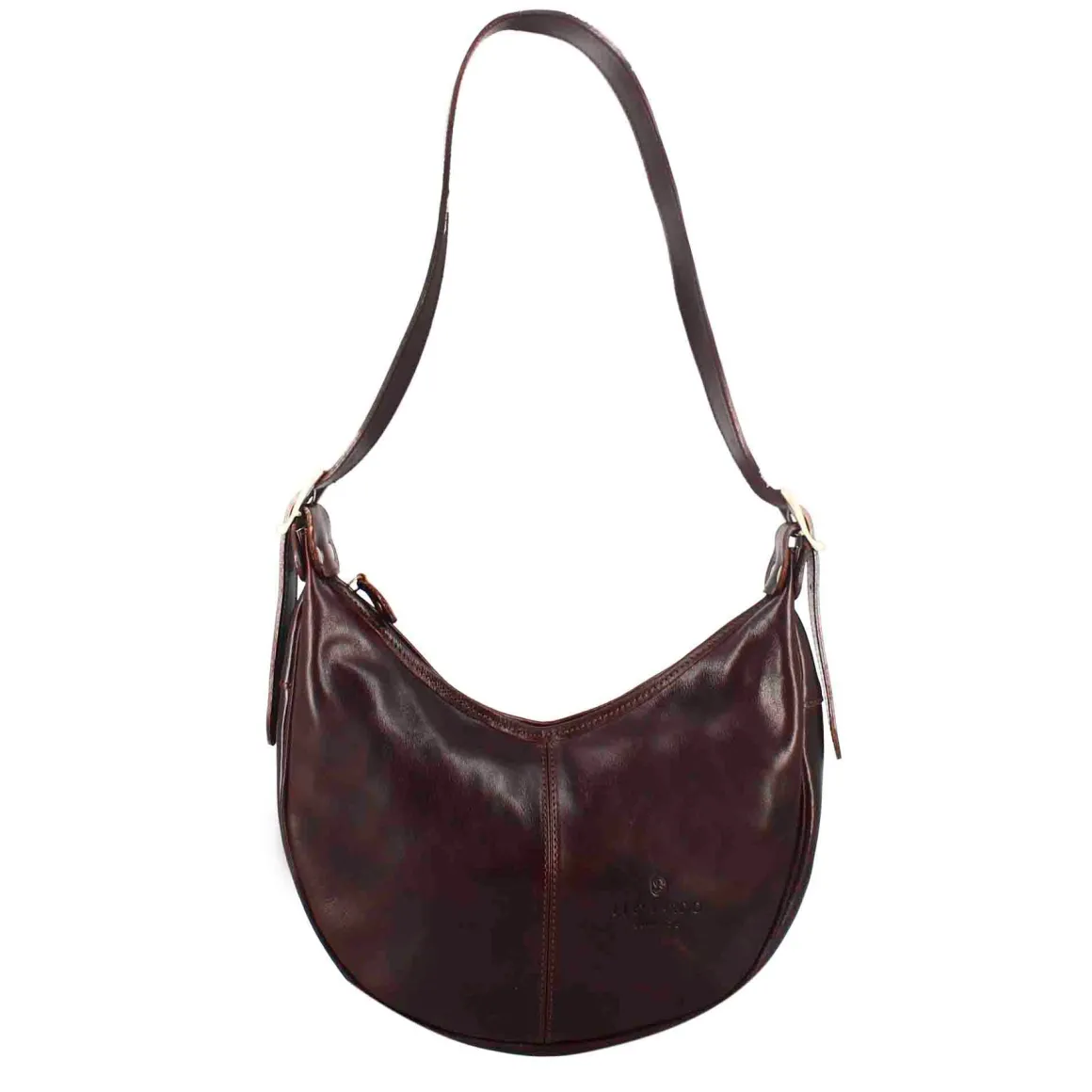 Borsa Shopper City Da Donna Classica In Pelle Liscia Colore Marrone Scuro