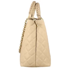 Borsa Shopper Vanity Con Tracolla In Pelle Trapuntata Colore Beige