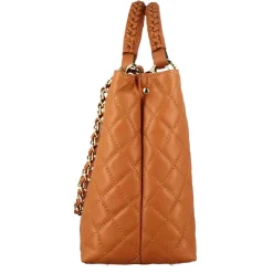 Borsa Shopper Vanity Con Tracolla In Pelle Trapuntata Colore Marrone