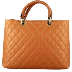 Borsa Shopper Vanity Con Tracolla In Pelle Trapuntata Colore Marrone