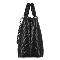 Borsa Shopper Vanity Con Tracolla In Pelle Trapuntata Colore Nero