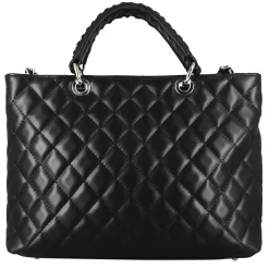 Borsa Shopper Vanity Con Tracolla In Pelle Trapuntata Colore Nero