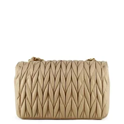 Borsetta Da Donna In Pelle Colore Beige Con Tracolla Gioiello