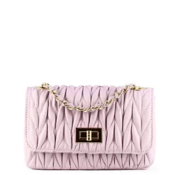 Borsetta Da Donna In Pelle Colore Viola Con Tracolla Gioiello