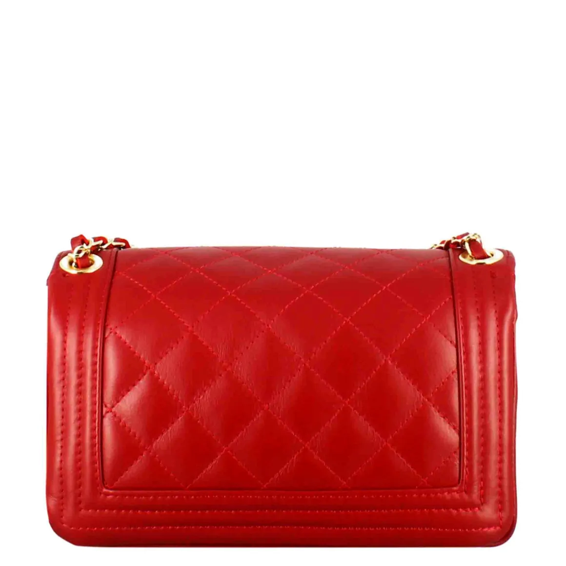 Borsetta Timeless Media A Tracolla In Pelle Trapuntata Colore Rosso