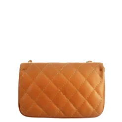 Borsetta Vanity A Tracolla In Pelle Trapuntata Colore Marrone
