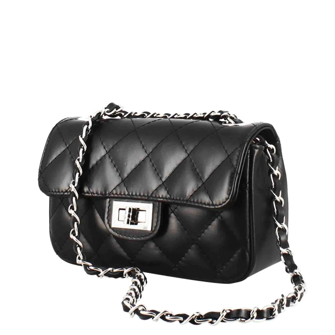 Borsetta Vanity A Tracolla In Pelle Trapuntata Colore Nero