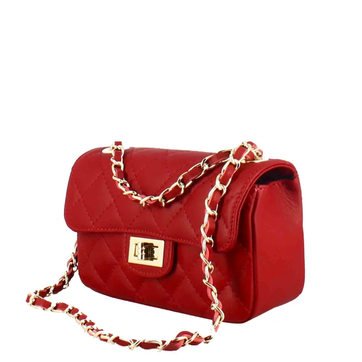 Borsetta Vanity A Tracolla In Pelle Trapuntata Colore Rosso