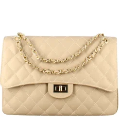 Borsetta Vanity Grande A Tracolla In Pelle Trapuntata Colore Beige