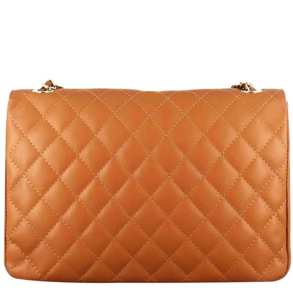 Borsetta Vanity Grande A Tracolla In Pelle Trapuntata Colore Marrone