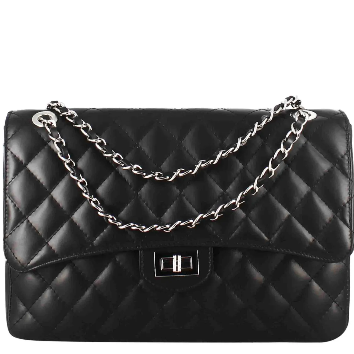 Borsetta Vanity Grande A Tracolla In Pelle Trapuntata Colore Nero