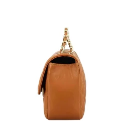 Borsetta Vanity Media A Tracolla In Pelle Trapuntata Colore Marrone