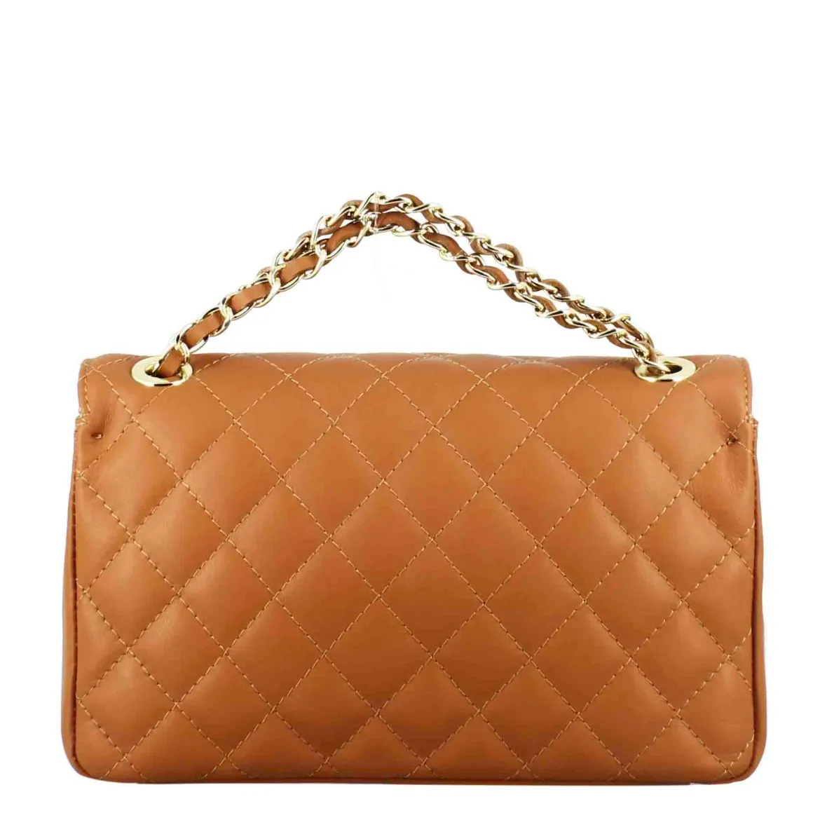 Borsetta Vanity Media A Tracolla In Pelle Trapuntata Colore Marrone