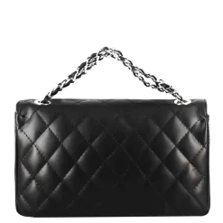 Borsetta Vanity Media A Tracolla In Pelle Trapuntata Colore Nero
