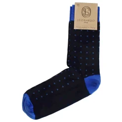 Calzini Da Uomo In Cotone Colore Blu Scuro Con Fantasia Colore Blu Elettrico