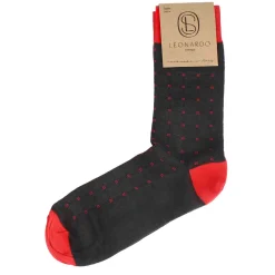 Calzini Da Uomo In Cotone Colore Grigio Con Fantasia Colore Rosso