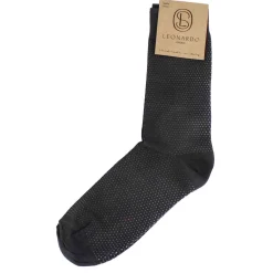 Calzini Da Uomo In Cotone Colore Grigio Con Pois Colore Bianco