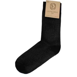 Calzini Da Uomo In Cotone Colore Nero Con Pois Colore Bianco