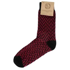 Calzini Da Uomo In Cotone Colore Rosso Con Fantasia Colore Nero