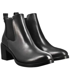 Chelsea Da Donna Liscio Con Tacco Medio In Pelle Colore Nero