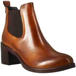 Chelsea Da Donna Liscio Con Tacco Medio In Pelle Marrone