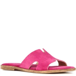 Ciabattine Da Donna In Pelle Scamosciata Colore Rosa
