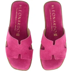 Ciabattine Da Donna In Pelle Scamosciata Colore Rosa