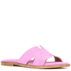 Ciabattine Da Donna In Pelle Scamosciata Colore Viola