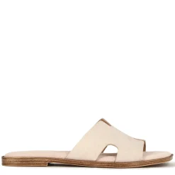 Ciabattine Da Donna In Pelle Scamosciata Colore Beige